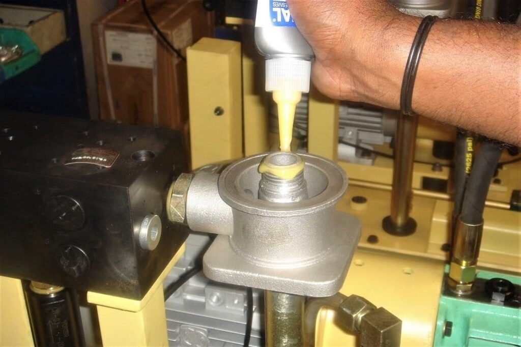 “Application of Loxeal 58-11 oxygen-compatible thread sealant on threaded joint