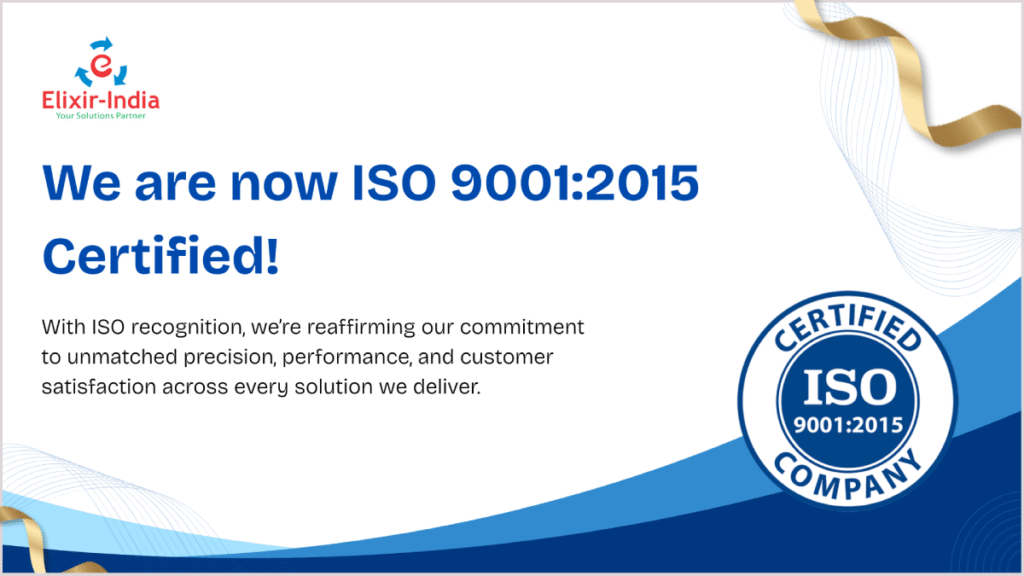 We are now ISO 9001:2015 Certified