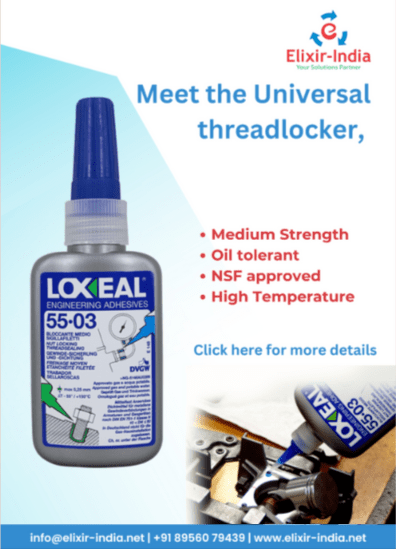 Loxeal 55-03 medium strength threadlocker for industrial fastening